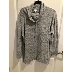 Chicos Zenergy Rib Detail Cowl Neck Sweater Size 12